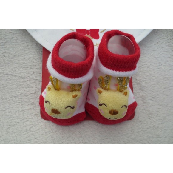 Sandy & Simon My First Christmas Set 3 Piece Set Hat Bib and Socks New - Picture 6 of 11